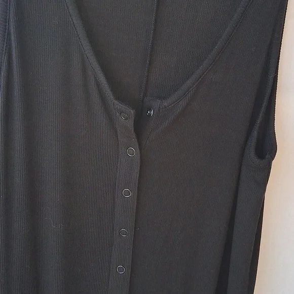 Quince Tencel Rib Maternity & Nursing Jumpsuit Black S - Picture 5 of 9